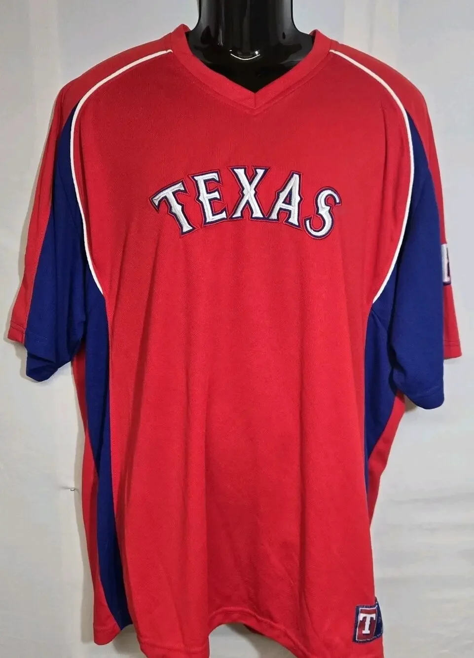 Majestic Texas Rangers MLB Baseball Jersey Red Blue Embroidered Men's Size 2XL